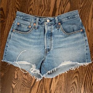 Levi's 501 Original High Rise Cutoff Denim Shorts